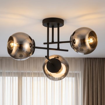 BRILAGI - Prisadený luster DIOR 3xE27/60W/230V čierna/dymová sivá