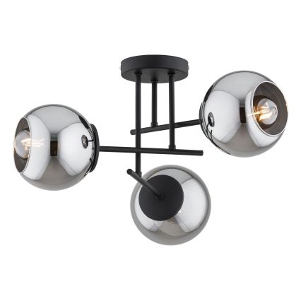 BRILAGI - Prisadený luster DIOR 3xE27/60W/230V čierna/dymová sivá