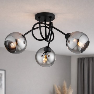 Brilagi - Prisadený luster DIOR 3xE27/60W/230V čierna/dymovo sivá