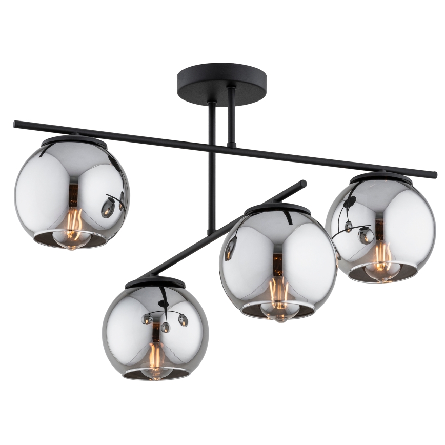 BRILAGI - Prisadený luster DIOR 4xE27/60W/230V čierna/dymová sivá