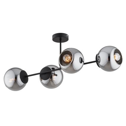 BRILAGI - Prisadený luster DIOR 4xE27/60W/230V čierna/dymová sivá