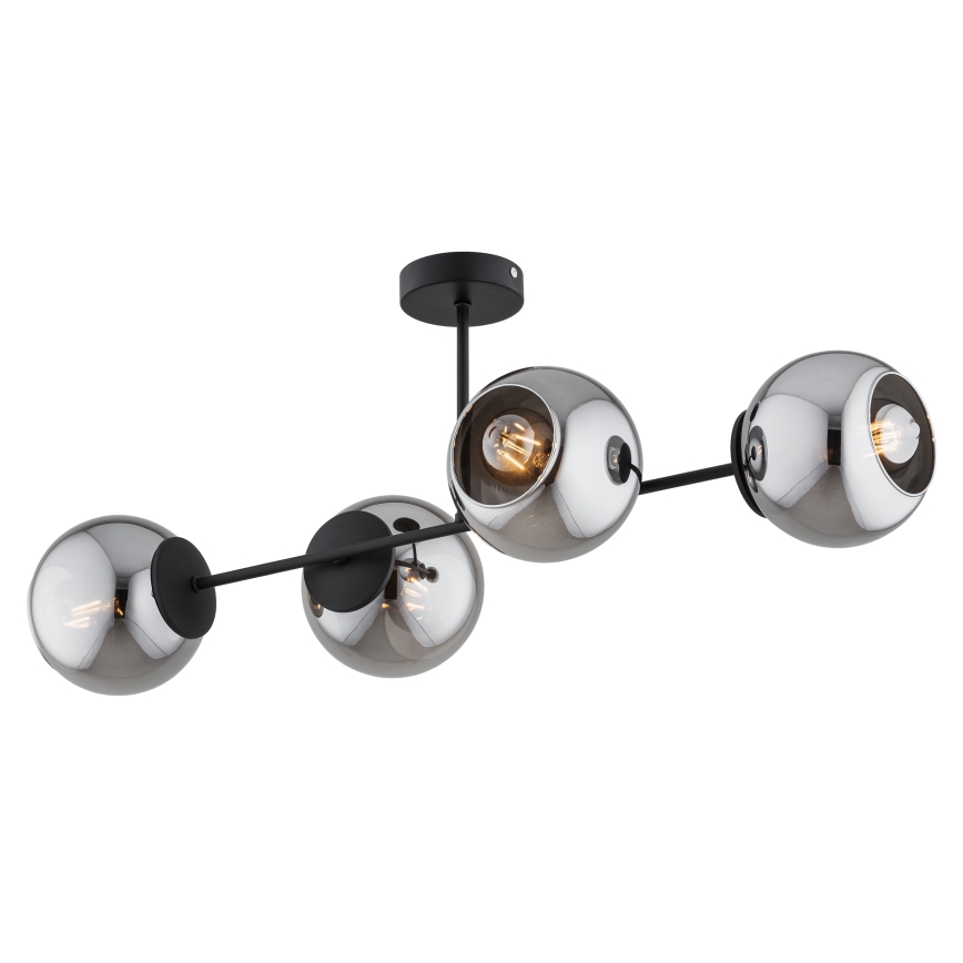 BRILAGI - Prisadený luster DIOR 4xE27/60W/230V čierna/dymová sivá
