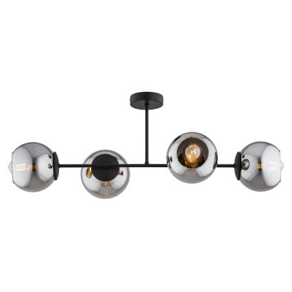 BRILAGI - Prisadený luster DIOR 4xE27/60W/230V čierna/dymová sivá