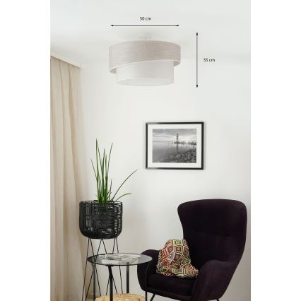 Brilagi - Prisadený luster DOVER SHINE 1xE27/15W/230V pr. 50 cm šedá/krémová