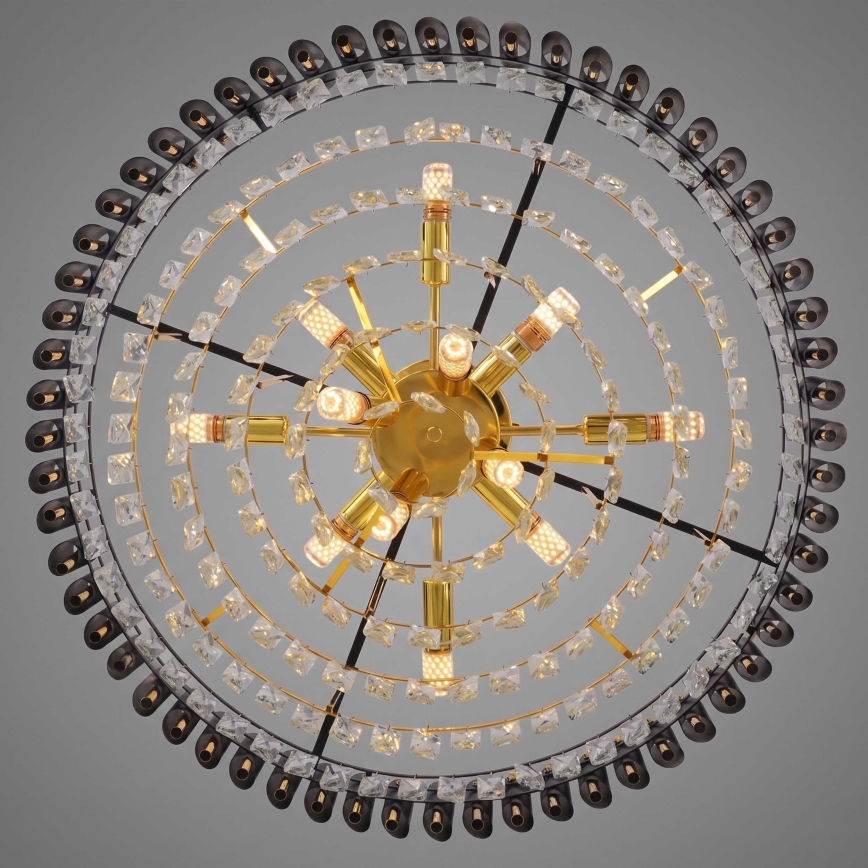 BRILAGI - Prisadený luster ECLIPSE 12xE14/10W/230V pr. 78 cm zlatá/čierna