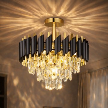 Brilagi - Prisadený luster ECLIPSE 5xE14/10W/230V pr. 38 cm čierna/zlatá