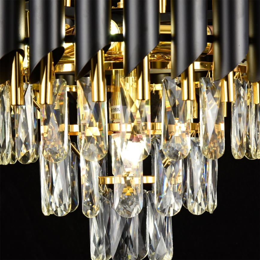 Brilagi - Prisadený luster ECLIPSE 5xE14/10W/230V pr. 38 cm čierna/zlatá