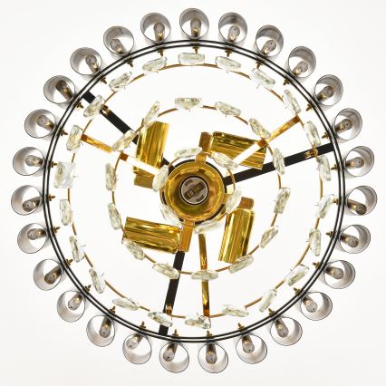 Brilagi - Prisadený luster ECLIPSE 5xE14/10W/230V pr. 38 cm čierna/zlatá