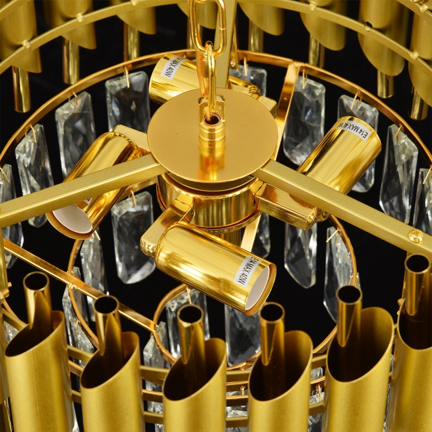 Brilagi - Prisadený luster ECLIPSE 5xE14/10W/230V pr. 38 cm zlatý