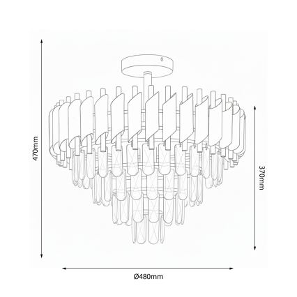 Brilagi - Prisadený luster ECLIPSE 7xE14/10W/230V pr. 48 cm čierna/zlatá