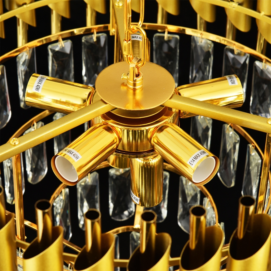 Brilagi - Prisadený luster ECLIPSE 7xE14/10W/230V pr. 48 cm zlatý