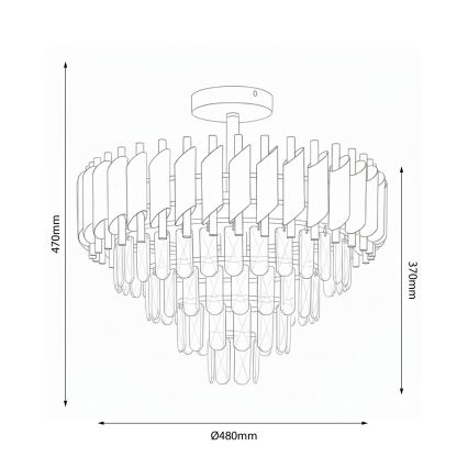 Brilagi - Prisadený luster ECLIPSE 7xE14/10W/230V pr. 48 cm zlatý
