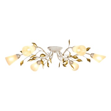 Brilagi - Prisadený luster FLORA 6xE14/60W/230V zlatá/krémová/patina