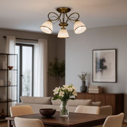 Brilagi - prisadený luster FRED 3xE27/60W/230V, priemer 59 cm, zlatý