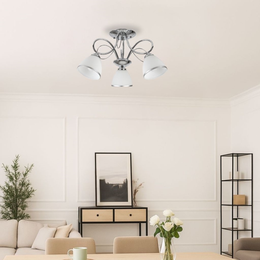 Brilagi - Prisadený luster FRED, 3×E27/60W/230V, priemer 59 cm, lesklý chróm