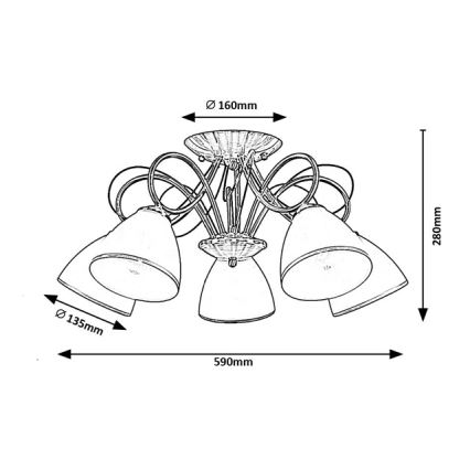 Brilagi - Prisadený luster FRED 5xE27/60W/230V pr. 59 cm bronzový