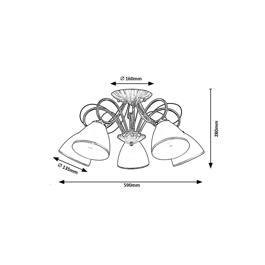 Brilagi - Prisadený luster FRED 5xE27/60W/230V pr. 59 cm bronzový