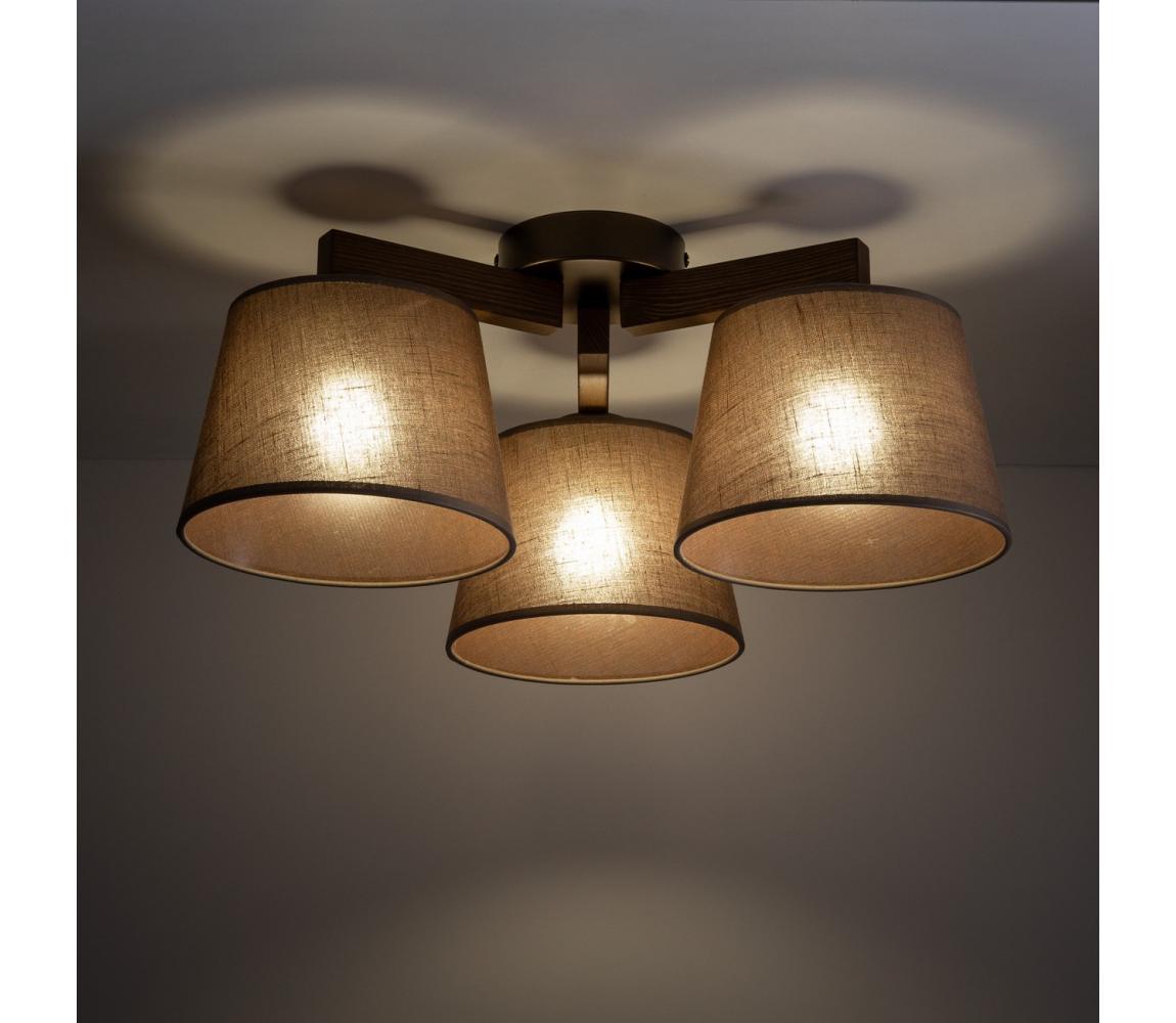 Brilagi - Prisadený luster LATTE 3xE27/15W/230V borovica/hnedá 11570