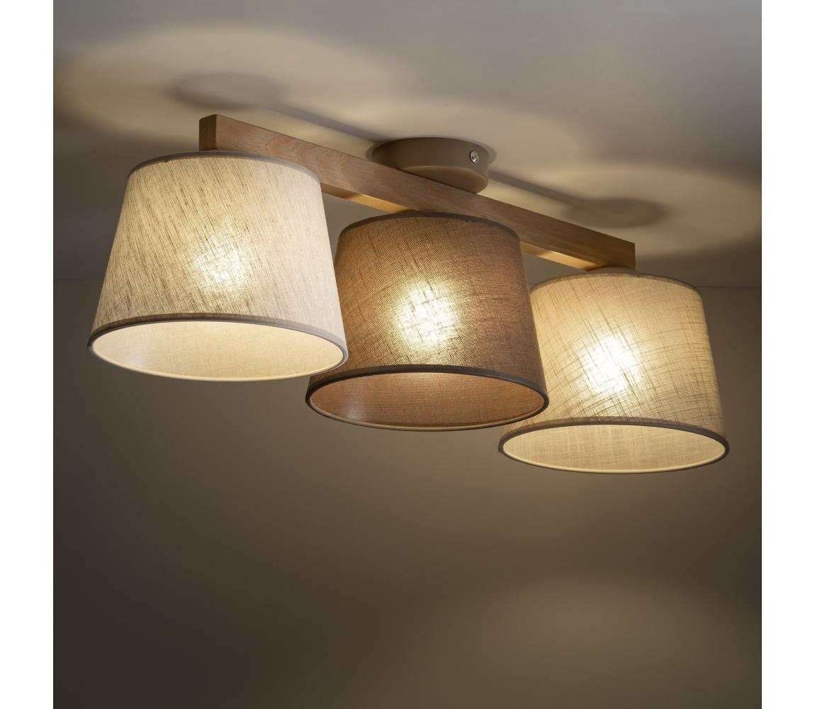 Brilagi - Prisadený luster LATTE 3xE27/15W/230V borovica/mix 11564