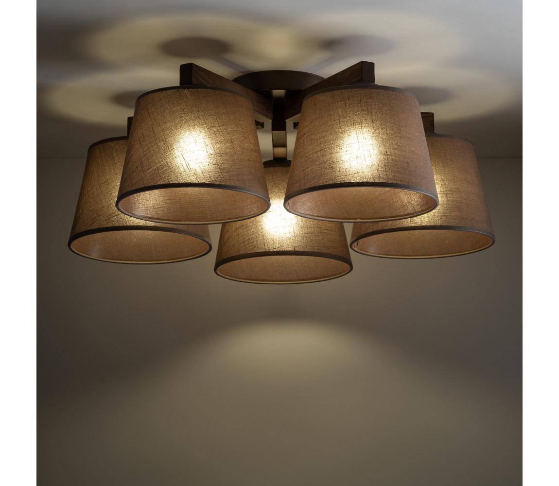 Brilagi - Prisadený luster LATTE 5xE27/15W/230V borovica/hnedá 11577
