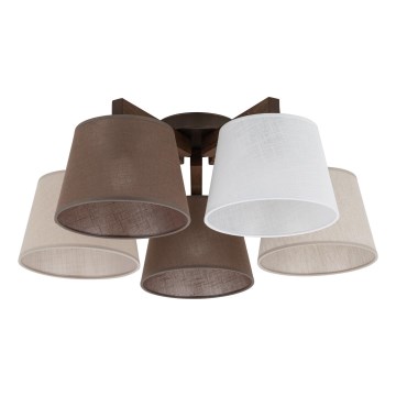 Brilagi - Prisadený luster LATTE 5xE27/15W/230V borovica/mix