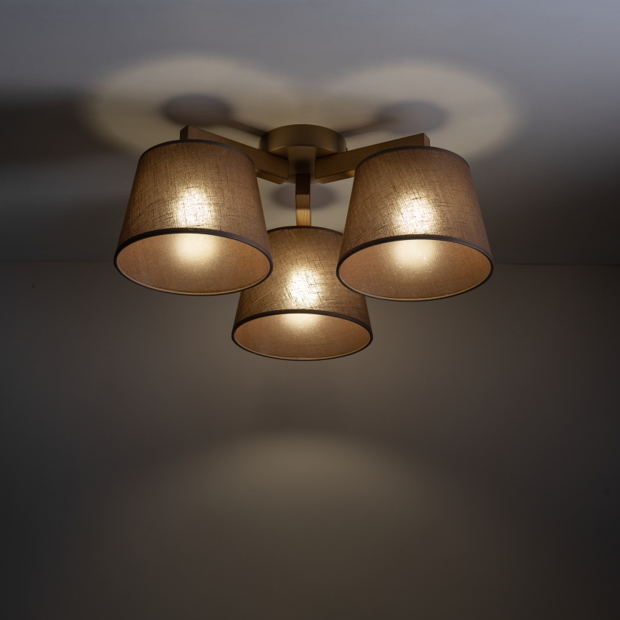 Brilagi - Prisadený luster LATTE SABIA 3xE27/15W/230V borovica/hnedá