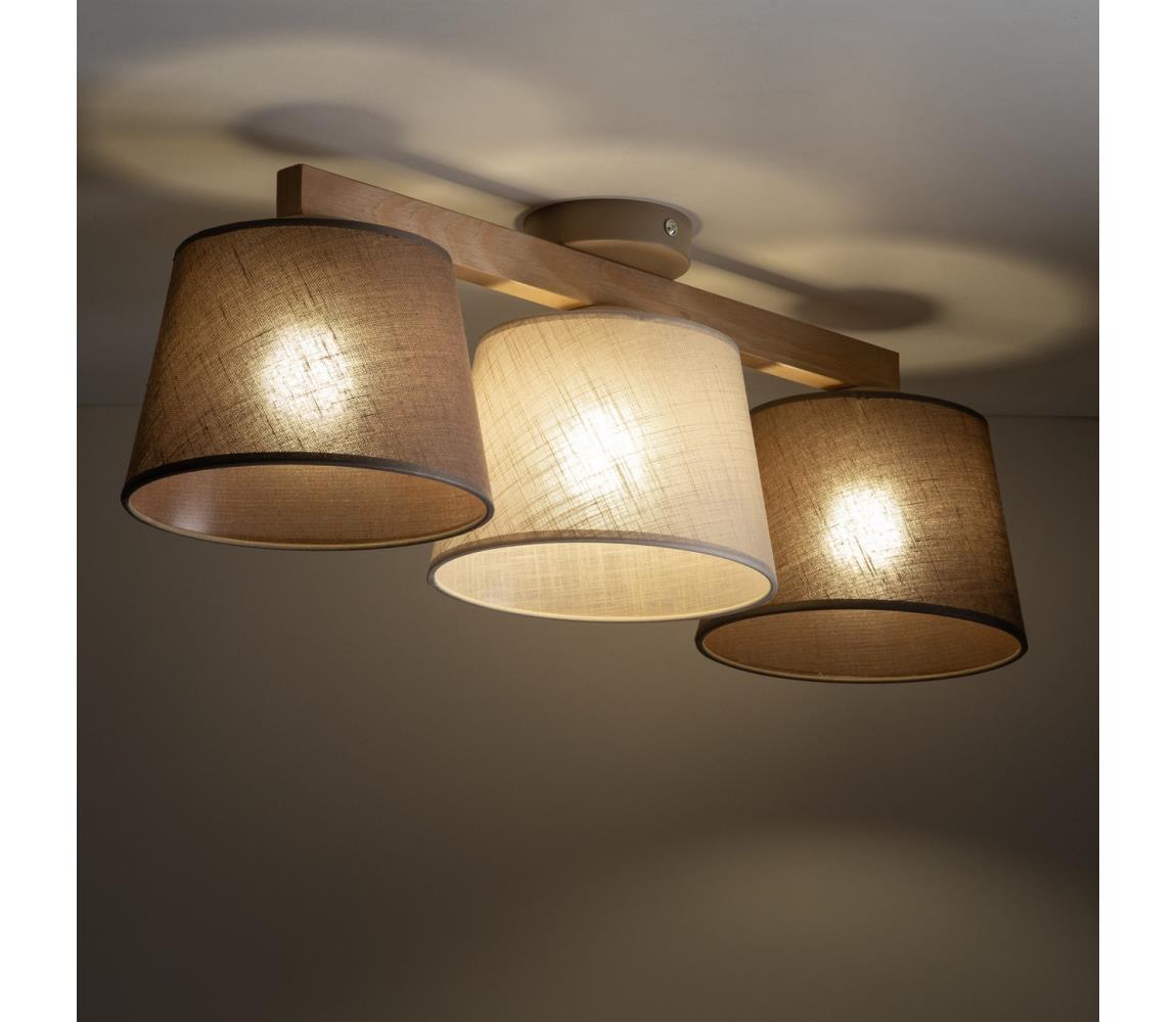 Brilagi - Prisadený luster LATTE SABIA 3xE27/15W/230V borovica/mix 11568
