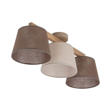 Brilagi - Prisadený luster LATTE SABIA 3xE27/15W/230V borovica/mix