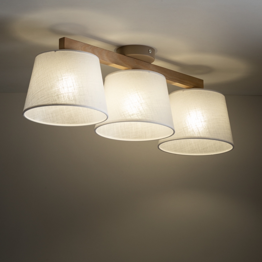 Brilagi - Prisadený luster LATTE SABIA 3xE27/60W/230V borovica/biela
