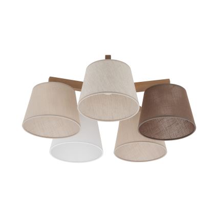 Brilagi - Prisadený luster LATTE SABIA 5xE27/15W/230V borovica/mix