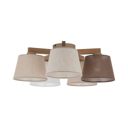 Brilagi - Prisadený luster LATTE SABIA 5xE27/15W/230V borovica/mix