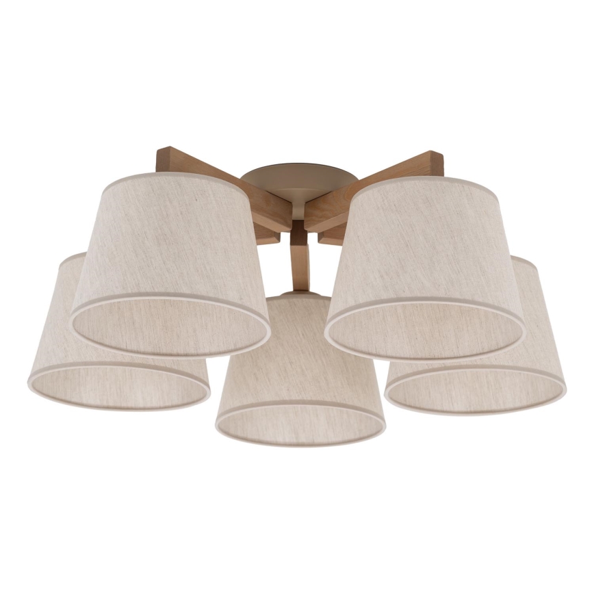 Brilagi - Prisadený luster LATTE SABIA 5xE27/60W/230V borovica/krémová