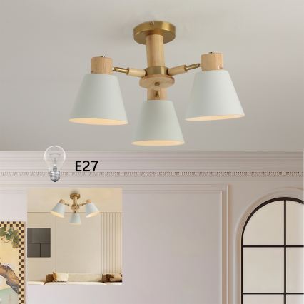 Brilagi - Prisadený luster LUND WOOD 3xE27/40W/230V pr. 50 cm drevo