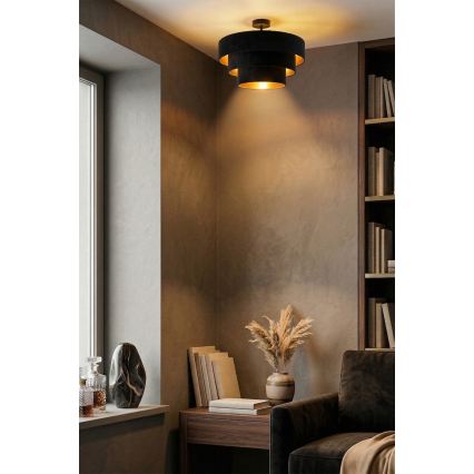 Brilagi - Prisadený luster LUNETA 1xE27/60W/230V pr. 40 cm čierna/zlatá