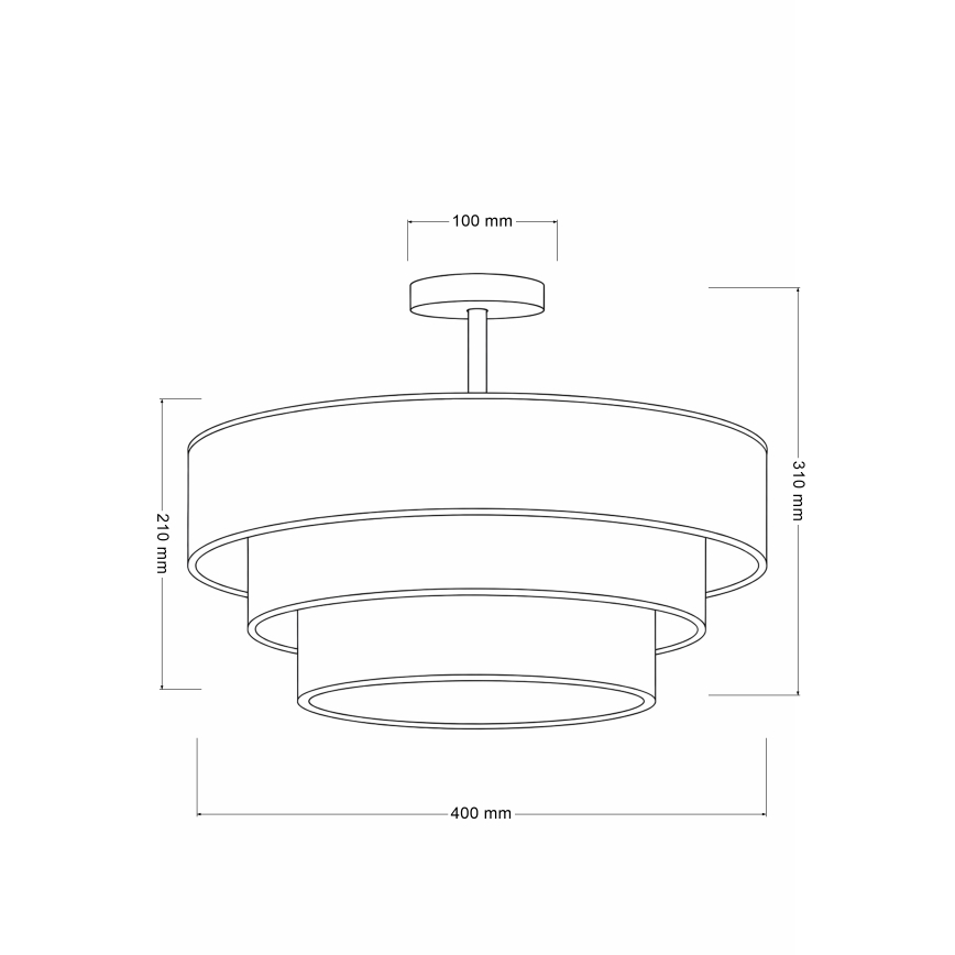 Brilagi - Prisadený luster LUNETA 1xE27/60W/230V priemer 40 cm sivá/krémová/biela