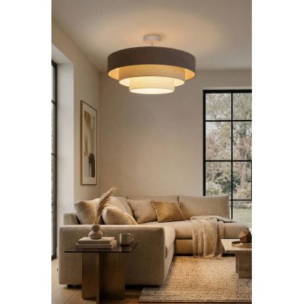 Brilagi - Prisadený luster LUNETA 3xE27/60W/230V pr. 80 cm sivá/krémová/biela