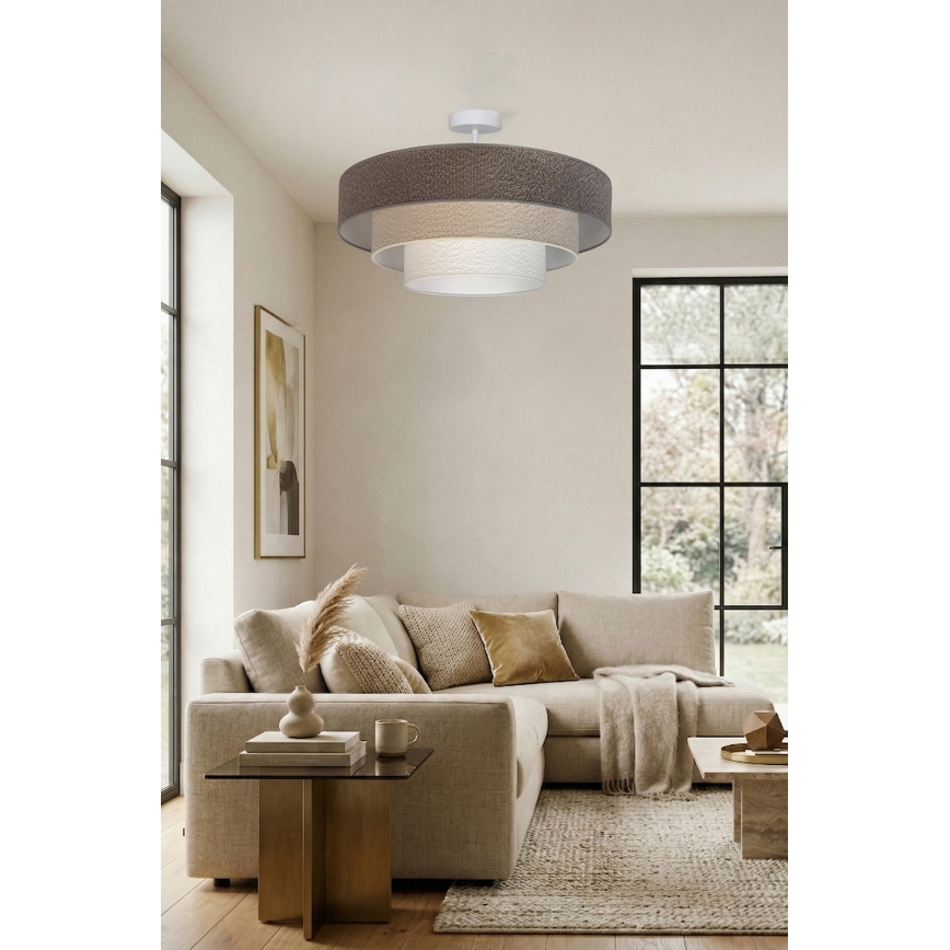 Brilagi - Prisadený luster LUNETA 3xE27/60W/230V pr. 80 cm sivá/krémová/biela