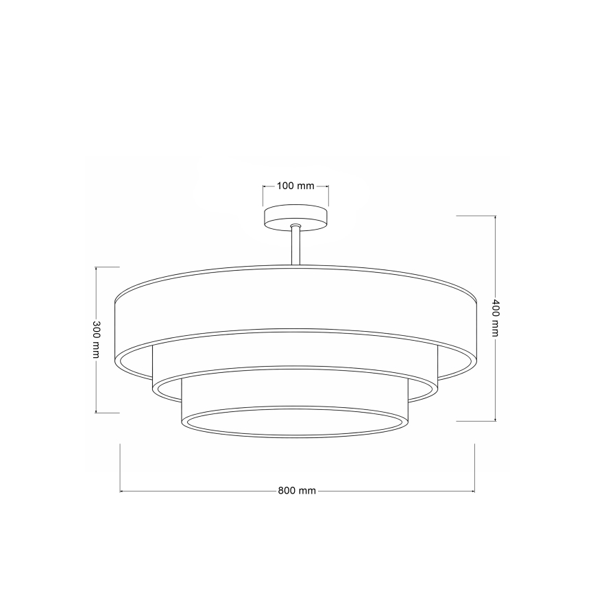 Brilagi - Prisadený luster LUNETA 3xE27/60W/230V pr. 80 cm sivá/krémová/biela
