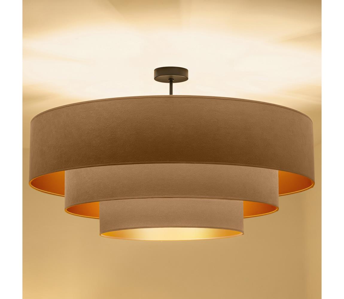 Brilagi - Prisadený luster LUNETA 3xE27/60W/230V priemer 80 cm béžová/zlatá 8590828052173