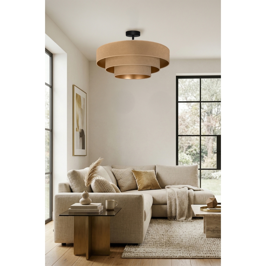 Brilagi - Prisadený luster LUNETA 3xE27/60W/230V priemer 80 cm béžová/zlatá