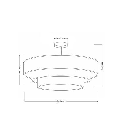 Brilagi - Prisadený luster LUNETA 3xE27/60W/230V priemer 80 cm béžová/zlatá