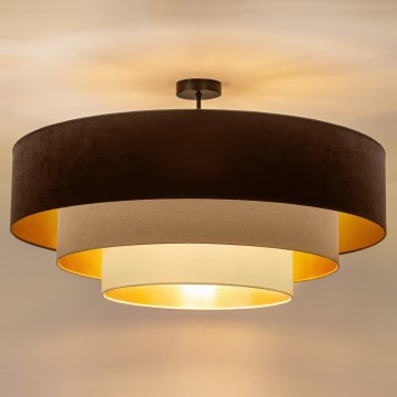 Brilagi - Prisadený luster LUNETA 3xE27/60W/230V priemer 80 cm hnedá/béžová/krémová