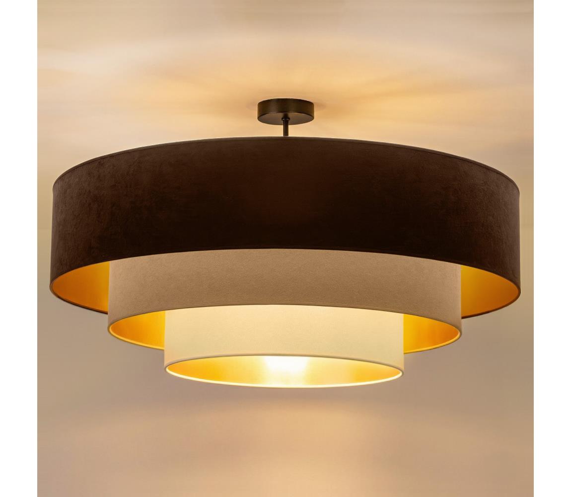 Brilagi - Prisadený luster LUNETA 3xE27/60W/230V priemer 80 cm hnedá/béžová/krémová 8590828052258