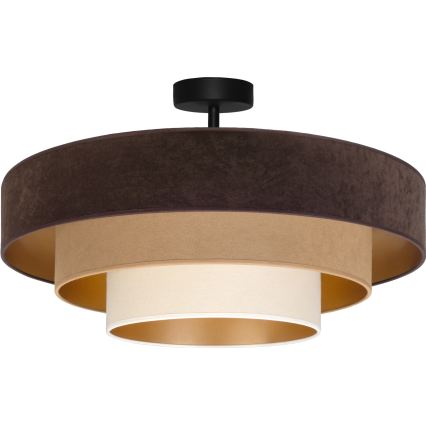 Brilagi - Prisadený luster LUNETA 3xE27/60W/230V priemer 80 cm hnedá/béžová/krémová