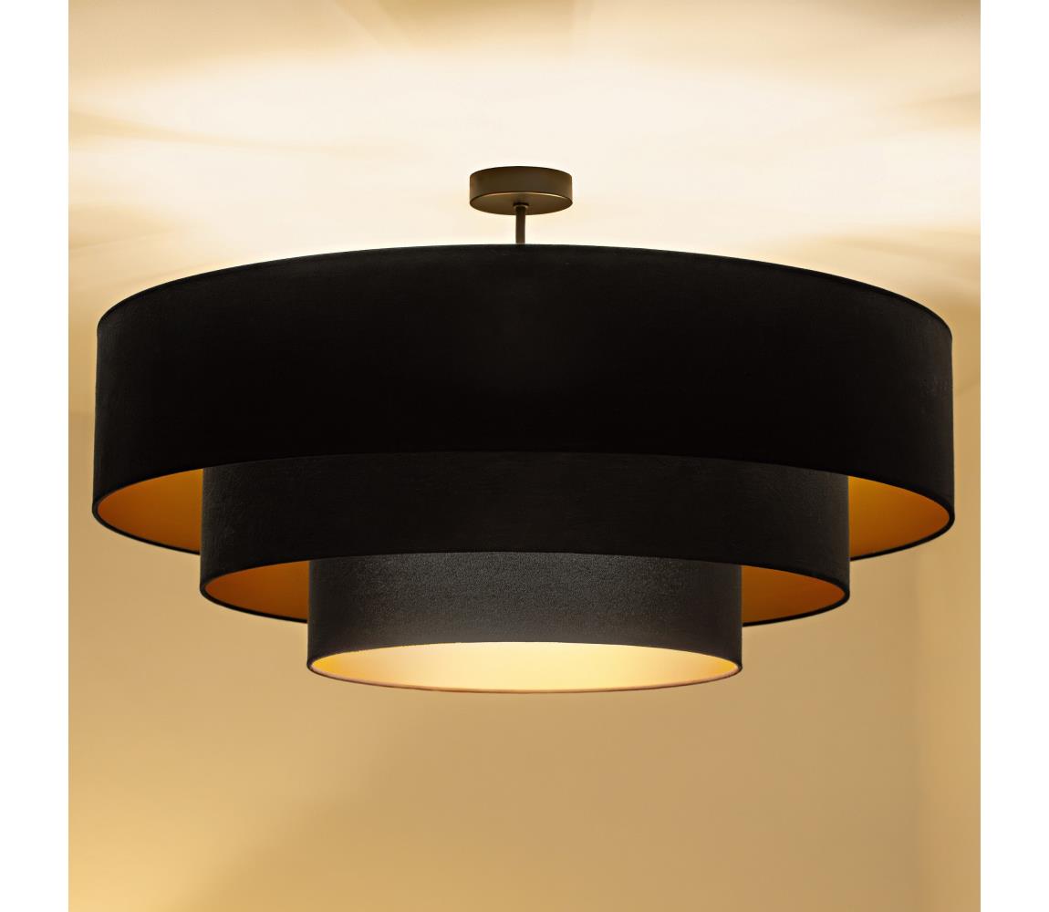Brilagi - Prisadený luster LUNETA 3×E27/60W/230V, Ø 80 cm, čierna/zlatá 8590828052210