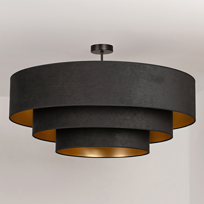 Brilagi - Prisadený luster LUNETA 3×E27/60W/230V, Ø 80 cm, čierna/zlatá