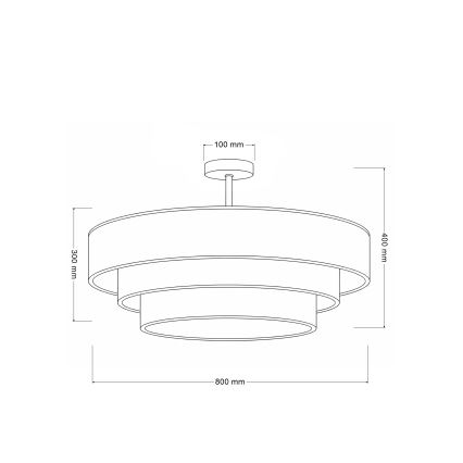 Brilagi - Prisadený luster LUNETA 3×E27/60W/230V, Ø 80 cm, čierna/zlatá