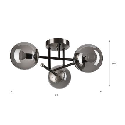 Brilagi - Prisadený luster MALIVA 3xE14/15W/230V matný chróm/dymová