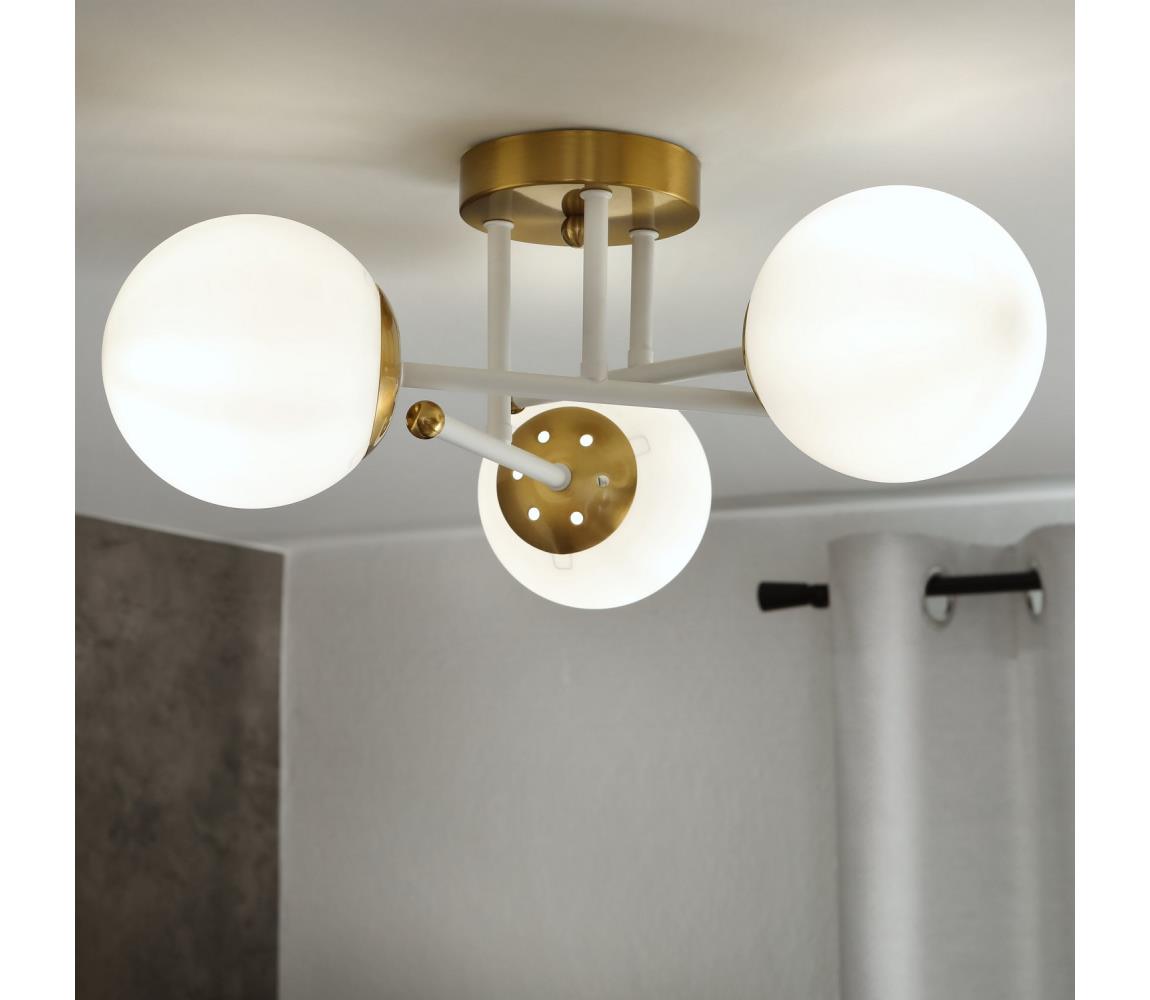 Brilagi - Prisadený luster MALIVA 3xE14/15W/230V zlatá/biela LM-3.220/BIAŁY/ZŁOTY