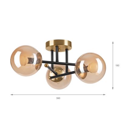 Brilagi - Prisadený luster MALIVA 3xE14/15W/230V zlatý